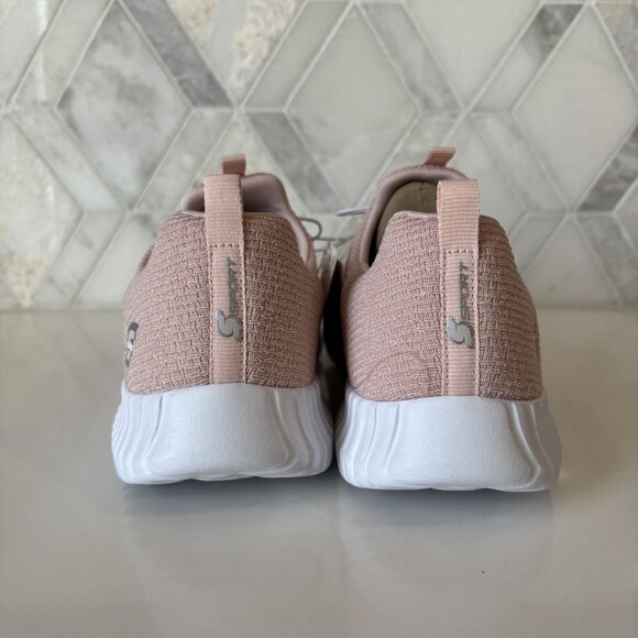8.5 Charlize Pink Textile Padded Sole Slip On Lace Decor Pull Low Top Sneaker - Picture 12 of 15